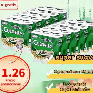 Cushelle Premium Toilet Paper Super Soft 3-ply Thickened, 2 packs = 90 rolls